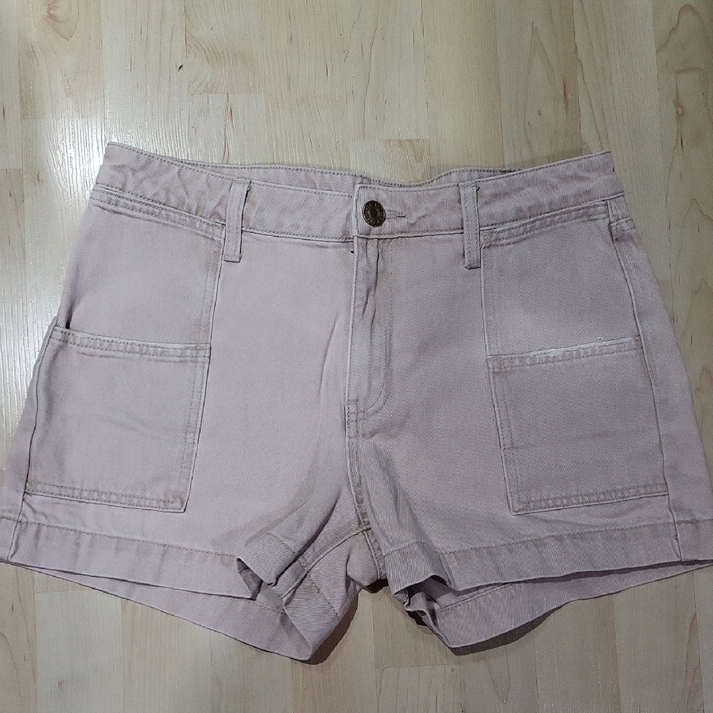 Kut from the Kloth High-Waist Utility Shorts in Dusty Rose